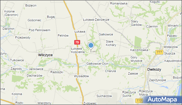 mapa Kolonia Gałkowice, Kolonia Gałkowice na mapie Targeo
